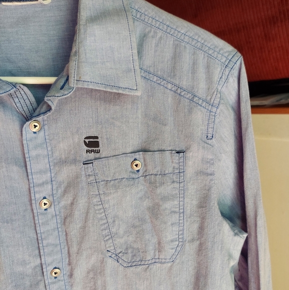 Men's G-Star Raw Correct blue button up shirt - Picture 7 of 13